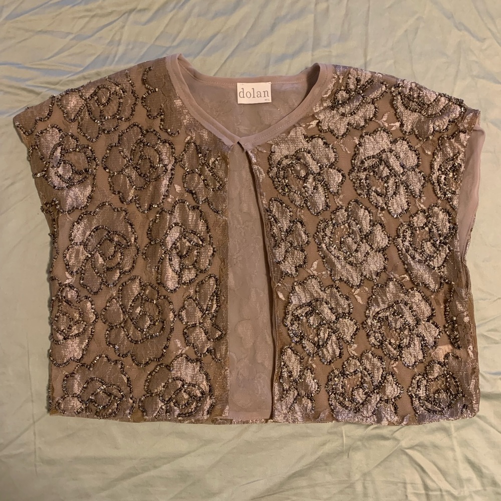 Anthropologie cropped beaded shawl